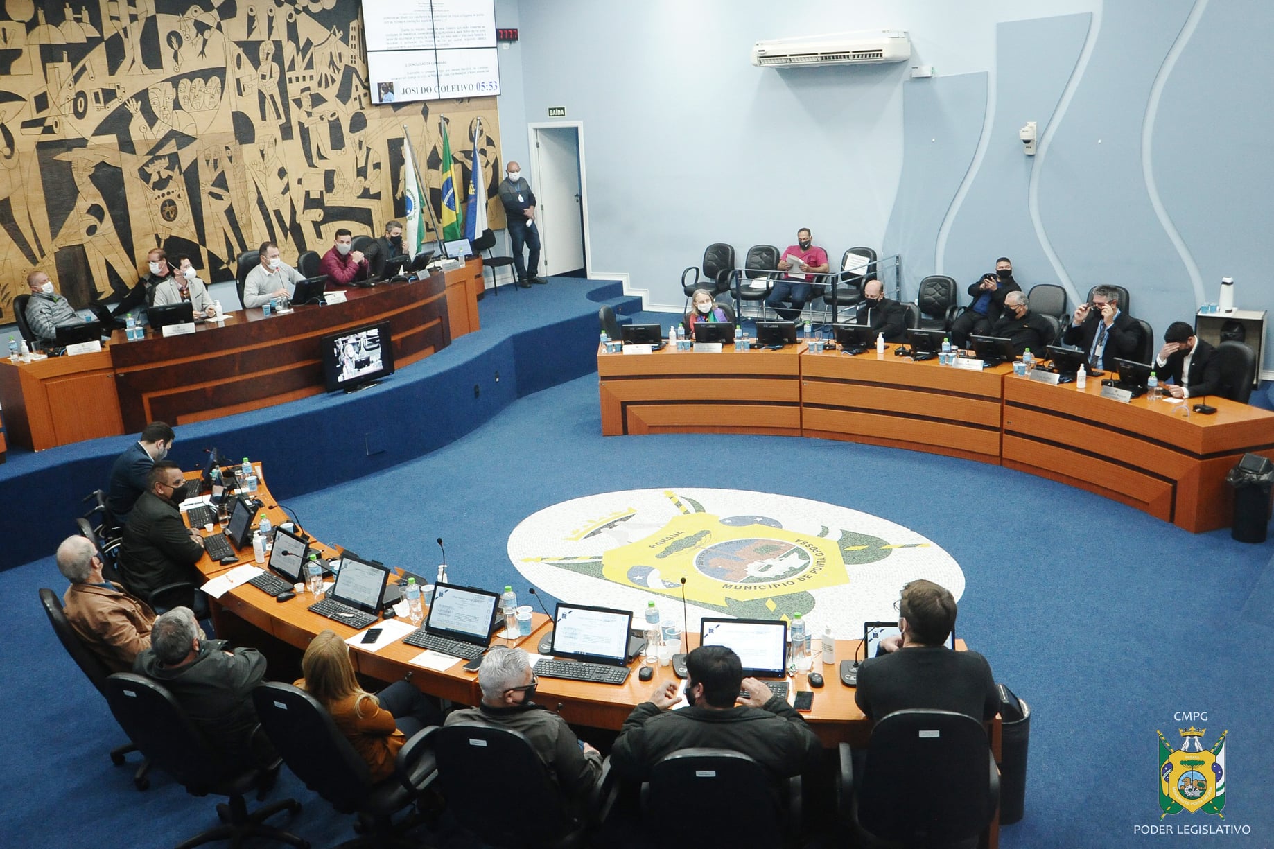 Foto de sessão ordinária da Câmara de Vereadores de Ponta Grossa