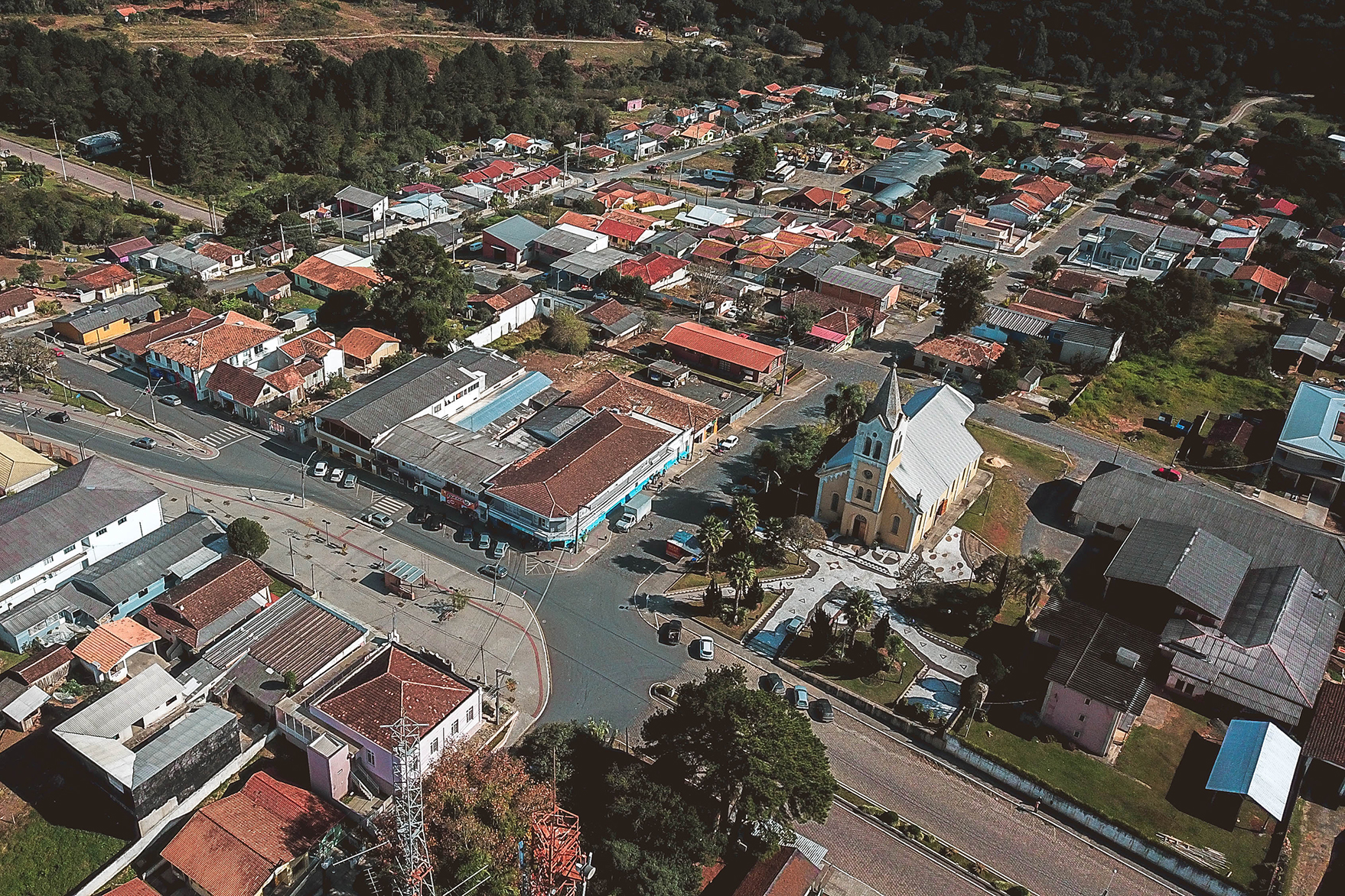 Foto aérea de São João do Triunfo, cidade dos Campos Gerais que vai receber a visita da ONU