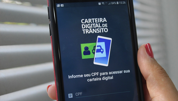 Foto do app que dá desconto em multas de trânsito, chamado de Carteira Digital de Trânsito
