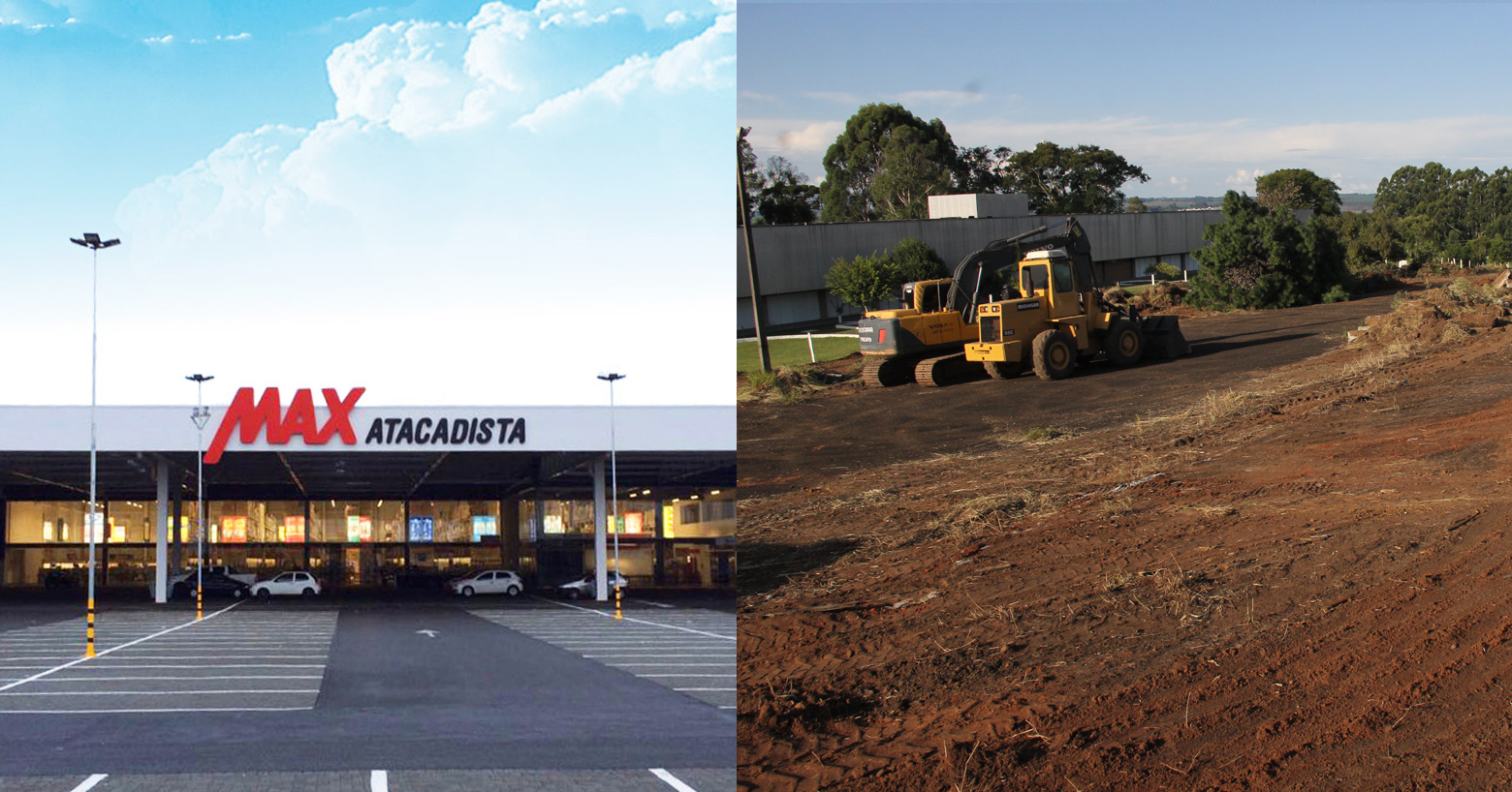 Montagem que ilustra o novo empreendimento do Grupo Muffato no jardim Carvalho: o max Atacadista em Ponta Grossa