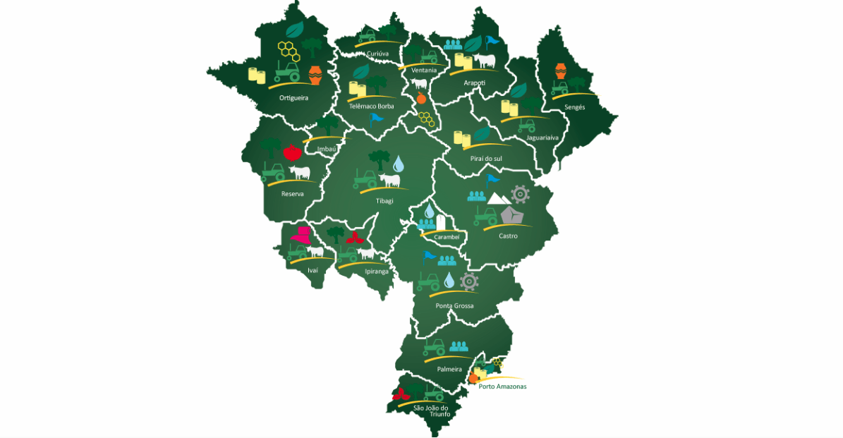 Mapa dos Campos Gerais