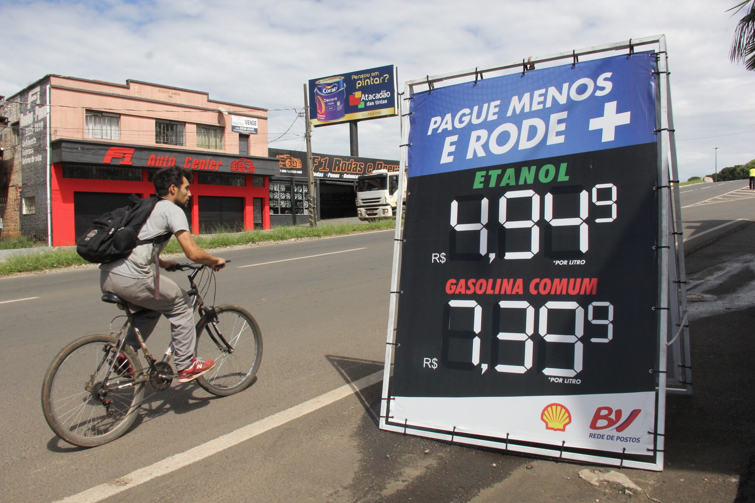 Foto do preço da gasolina em Ponta Grossa