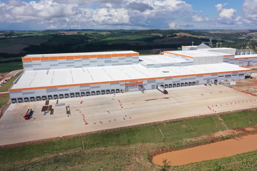 Vista área da fábrica da Premier Pet em Porto Amazonas antes da inauguração