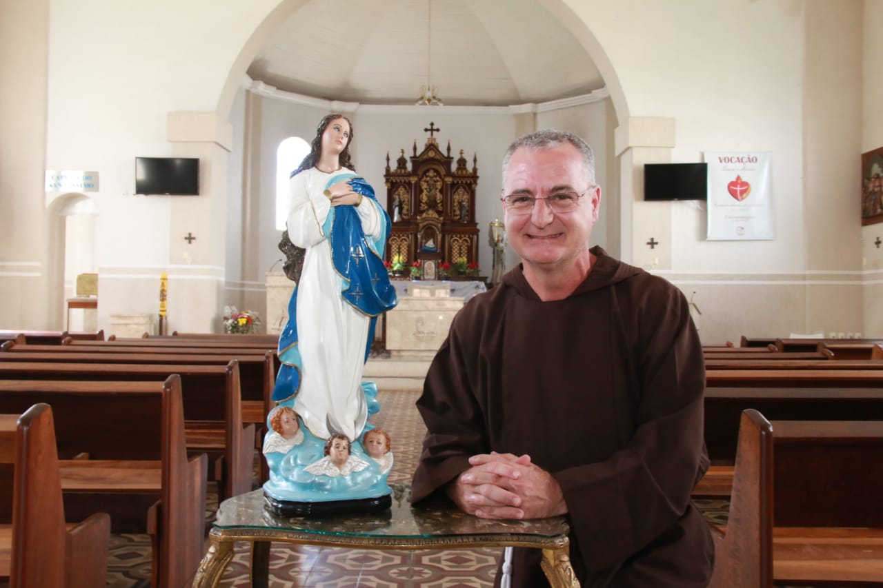 Frei Forcato, na Paróquia Imaculada Conceição, em Uvaranas, Ponta Grossa, novembro de 2023