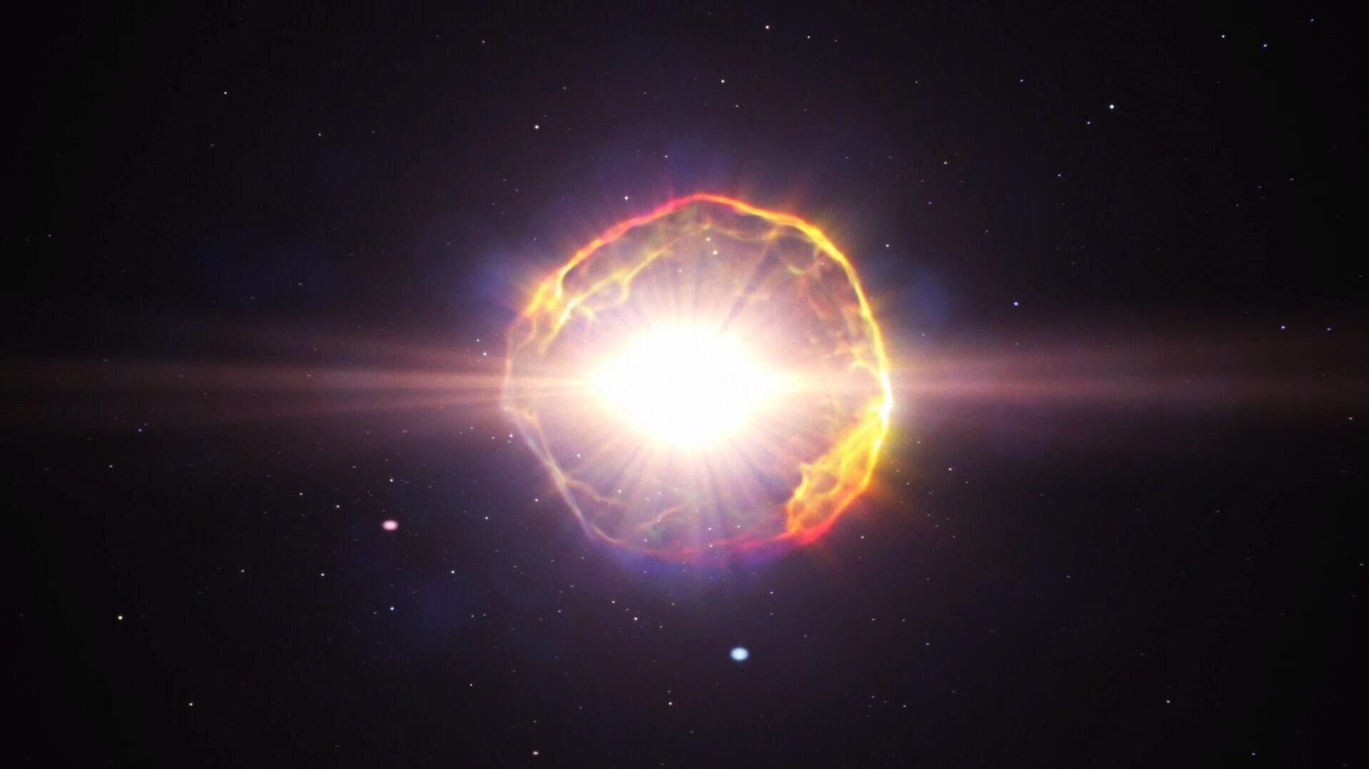 Impressão artística de uma supernova, como estrelas que se apagam provocam explosões colossais Impressão artística de uma supernova, como estrelas que se apagam provocam explosões colossais - Sputnik Brasil, 1920, 13.03.2025
