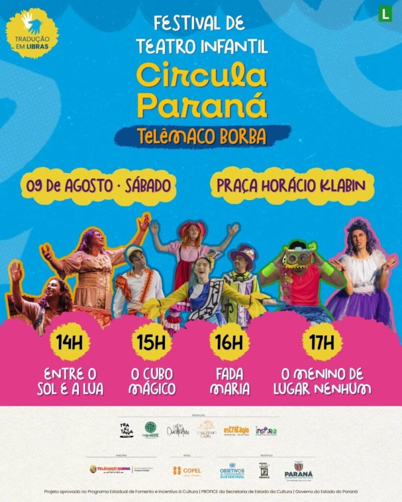 Cartaz convida para Festival de Teatro Infantil