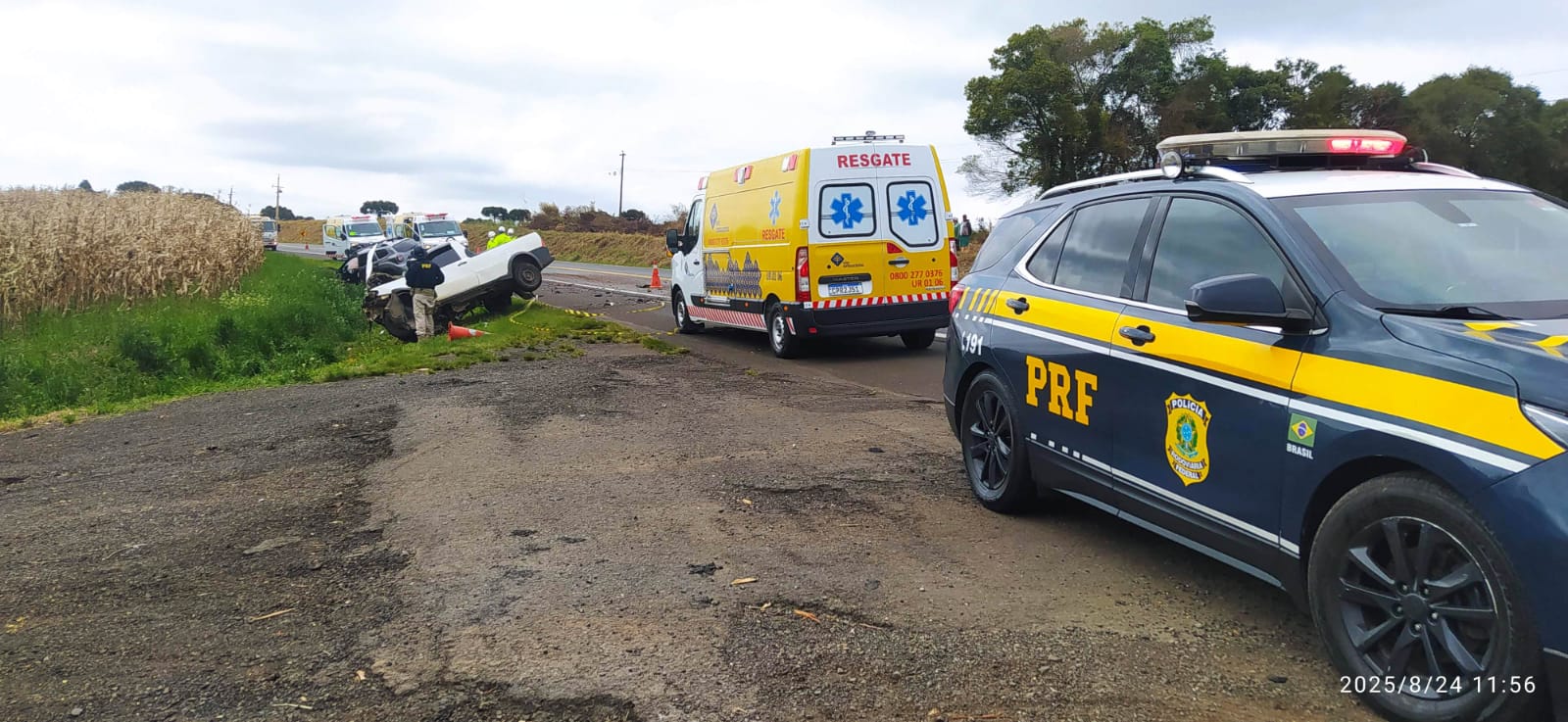 Motorista da Strada morreu no acidente, em Ipiranga