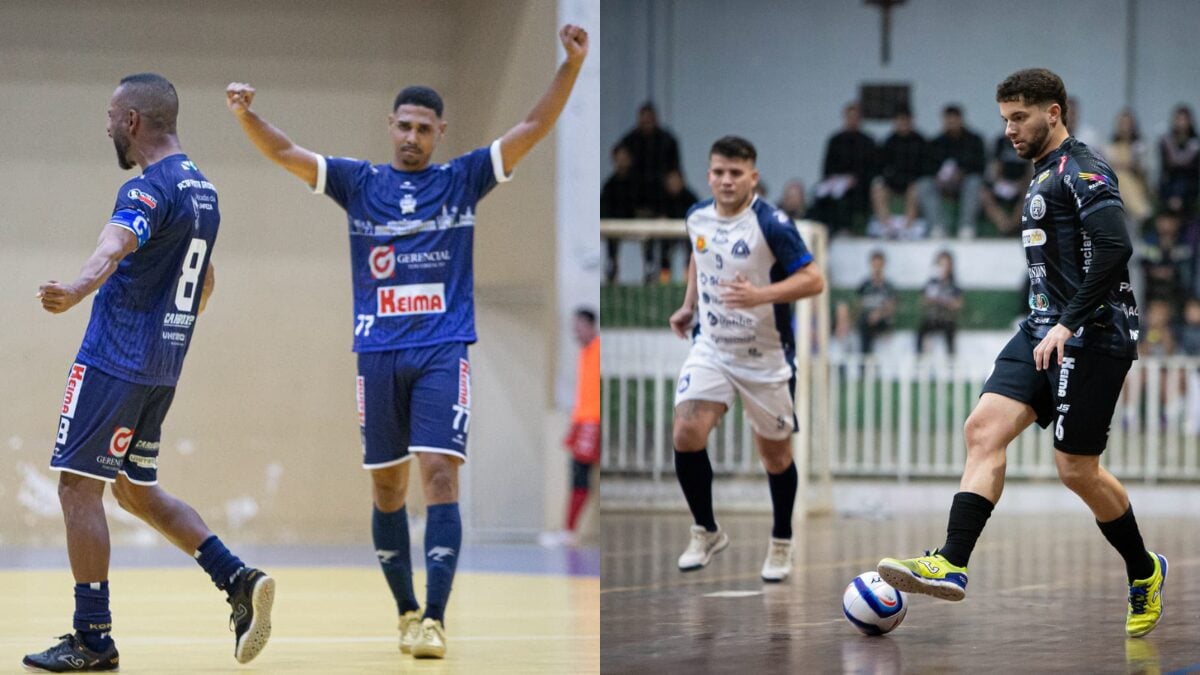 Jogadores da ACGF em azul à esquerda e jogadores do Contorno à direita pela Série Bronze.
