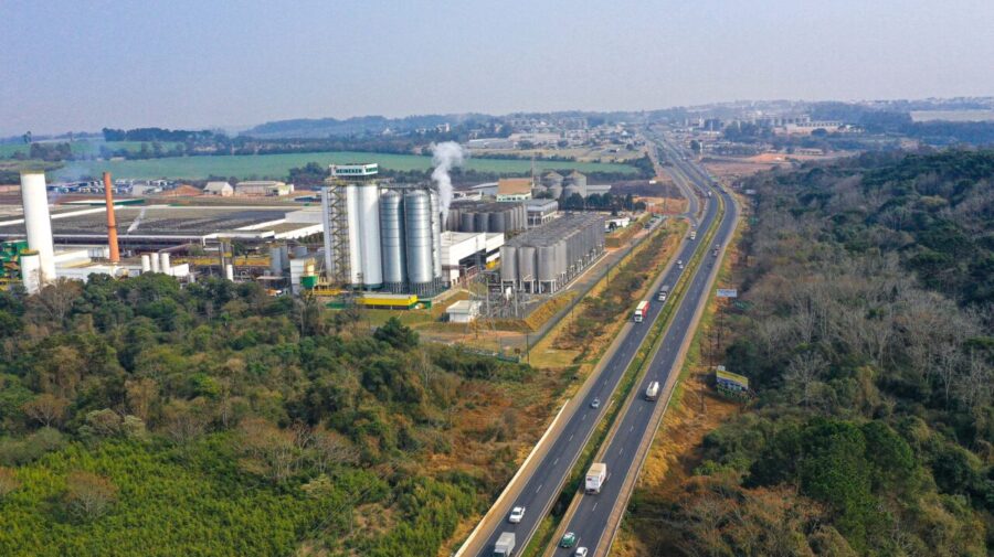 Vista aérea do Distrito Industrial de Ponta Grossa