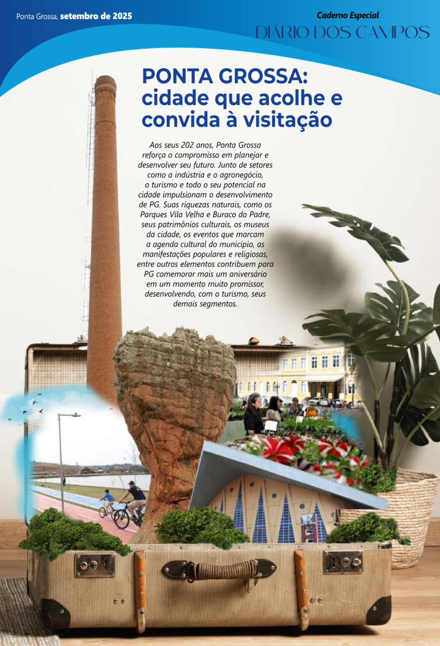 Capa do caderno especial de aniversário de 202 anos de Ponta Grossa