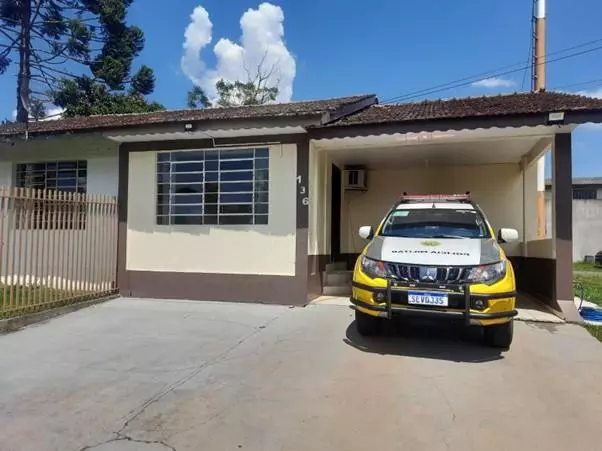 Fachada do Destacamento da PM em Paulo Frontin