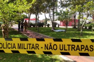 Foto de local do homicídio ocorrido no Parque Ambiental de Ponta Grossa