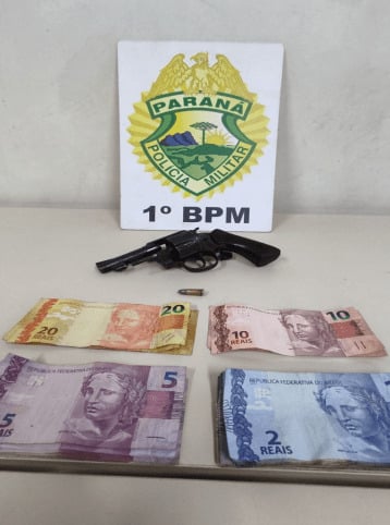 Foto das apreensões relacionadas ao assalto à mão armada em PG.