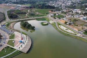 Vista aérea do Lago de Olarias