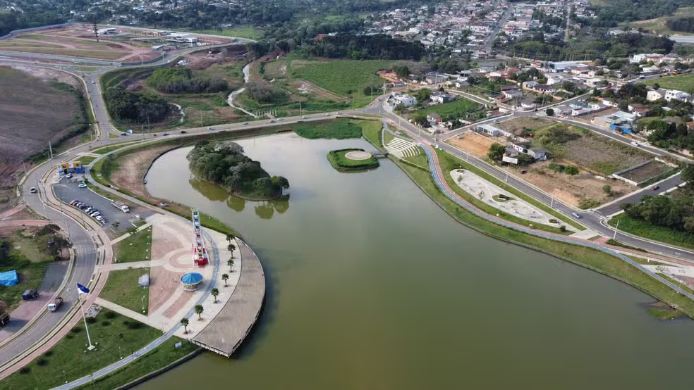 Vista aérea do Lago de Olarias
