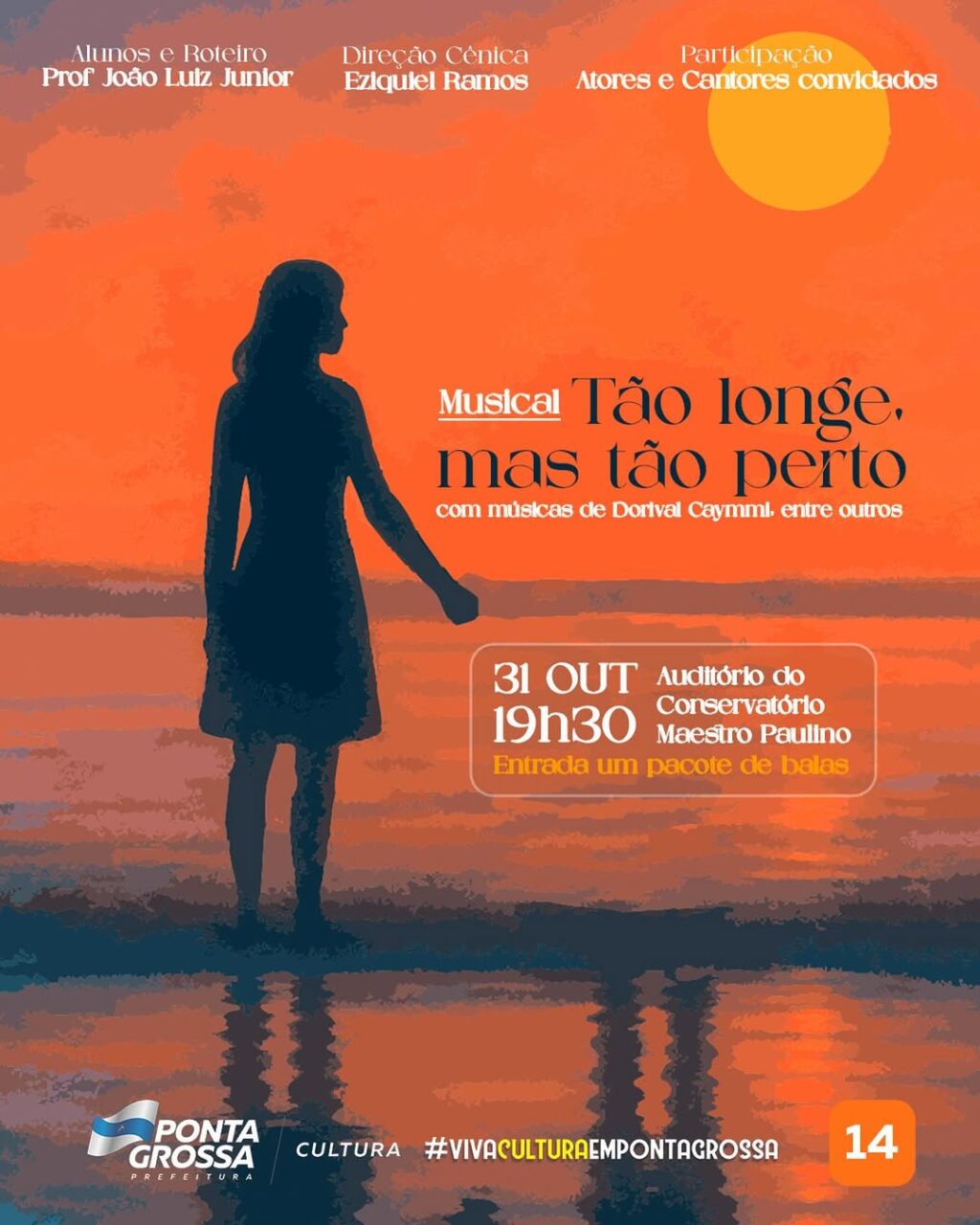 Cartaz de peça com músicas de Dorival Caymmi em PG