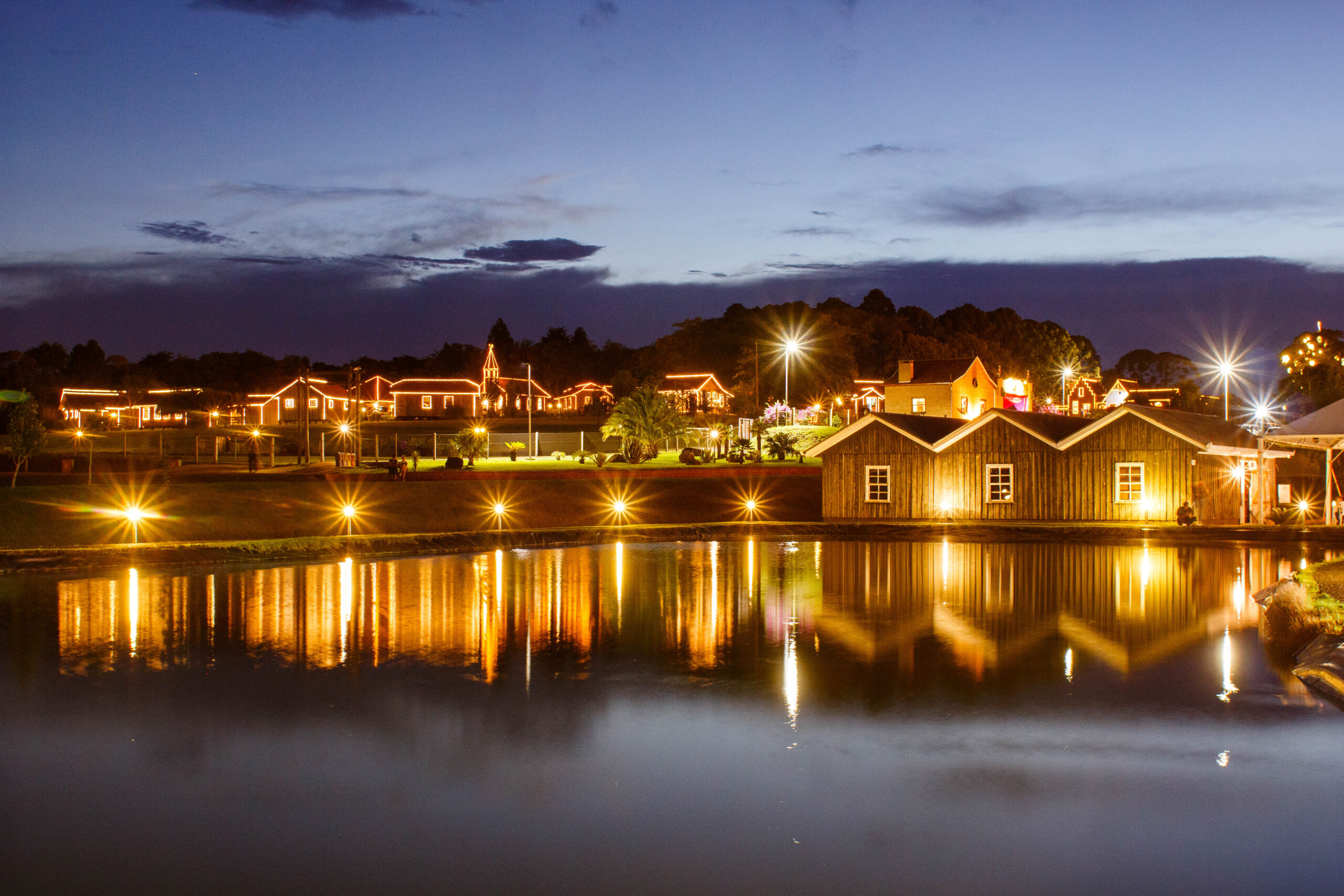 Parque Histórico em Carambeí decorado para o Natal