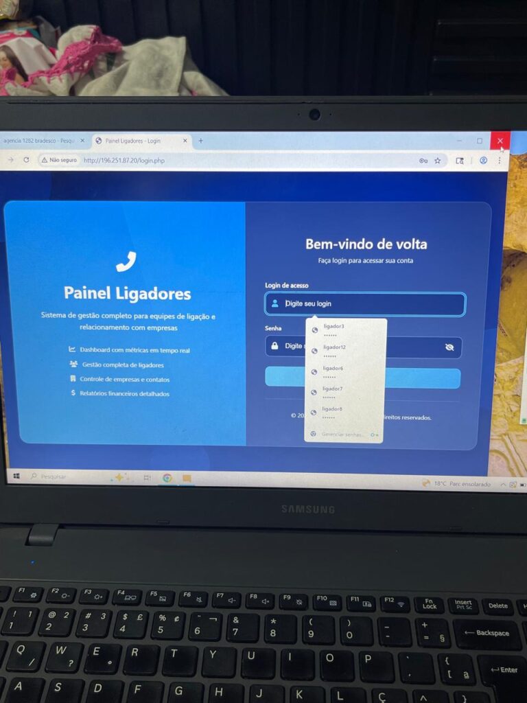 Computador da central telefônica