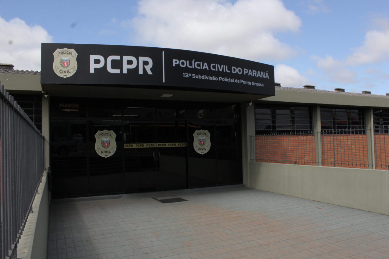 Fachada da 13ª SDP, sede da Polícia Civil de Ponta Grossa