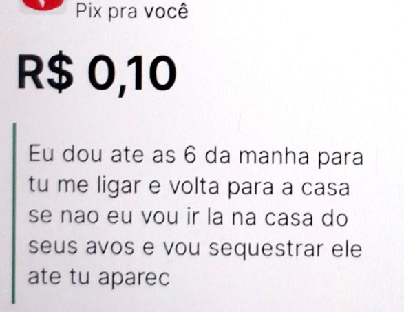 Mensagens enviadas por PIX