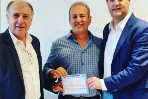 Moacyr, com o chefe da Casa Civil, João Carlos Ortega, e o governador Ratinho Junior