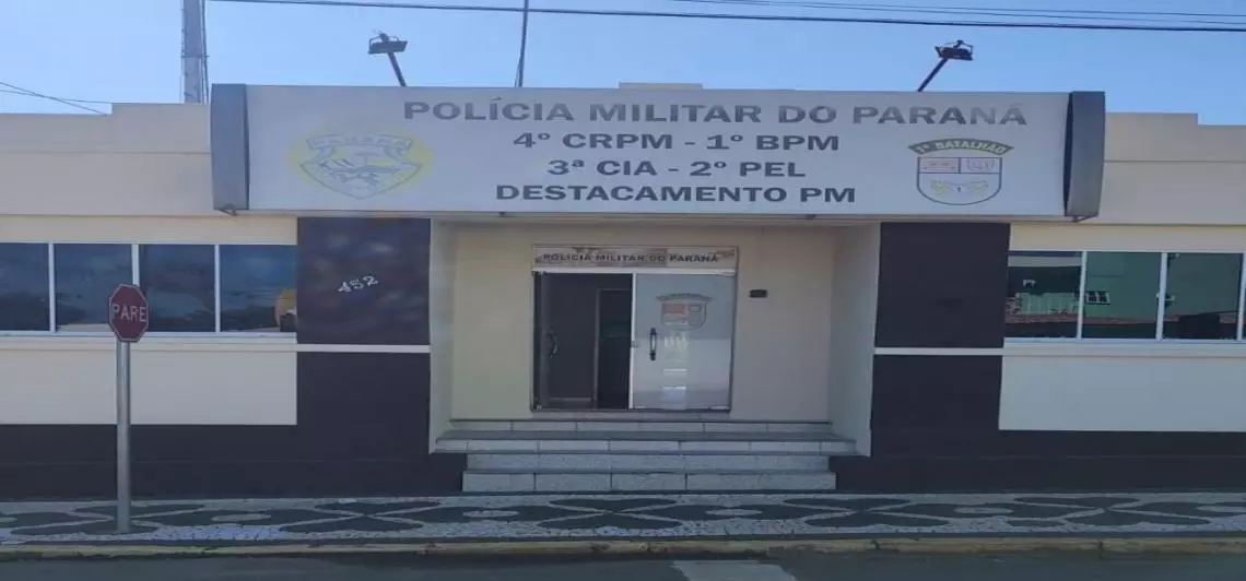 Fachada do Destacamento da PM em Arapoti