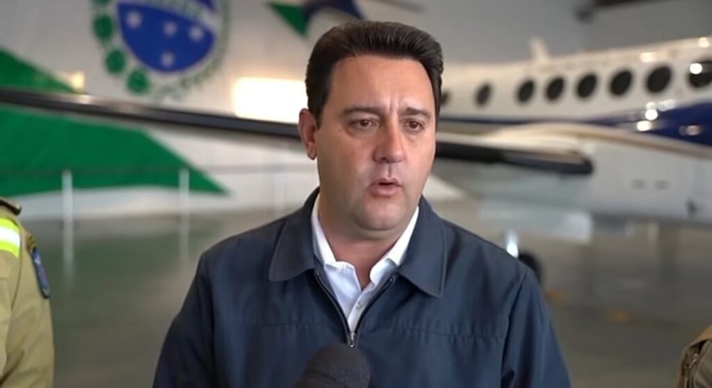 Ratinho Junior falando sobre o tornado no Paraná