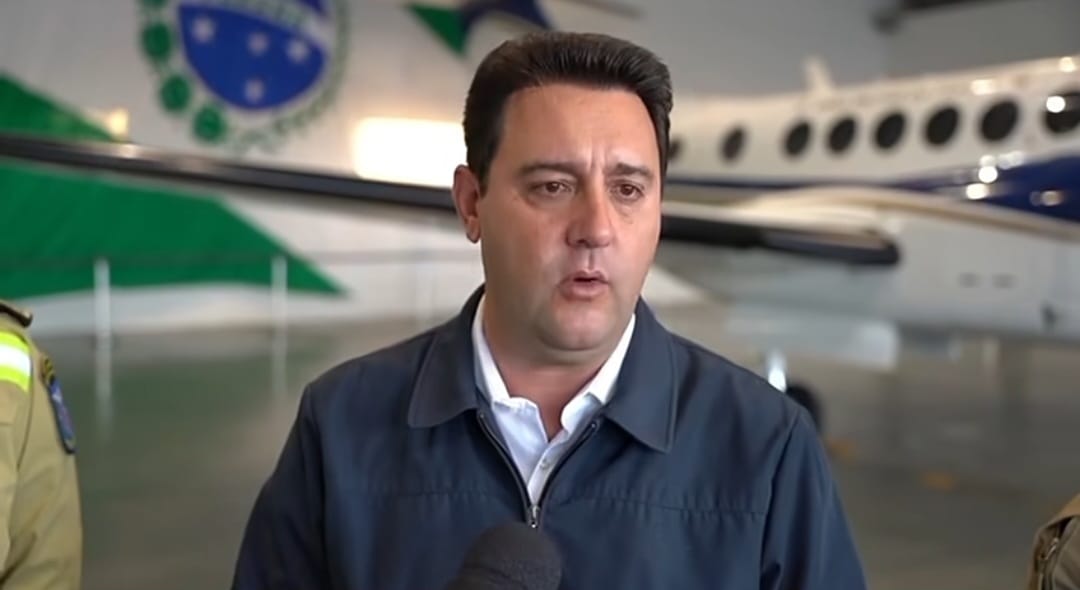 Ratinho Junior falando sobre o tornado no Paraná