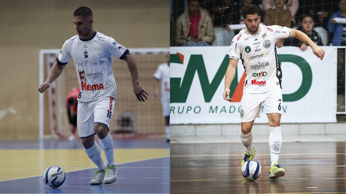 Jogadores da ACGF Ponta Grossa e Contorno Futsal representando futsal de PG na Série Bronze