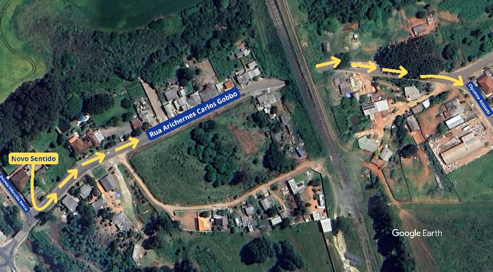 Teste de sentido único no bairro Neves