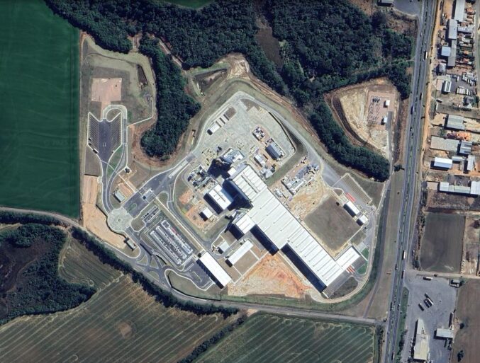 Imagem de satélite da fábrica Ambev em Carambeí