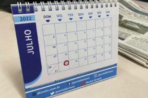 Foto do calendário com o dia da festa e feriado em Imbaú