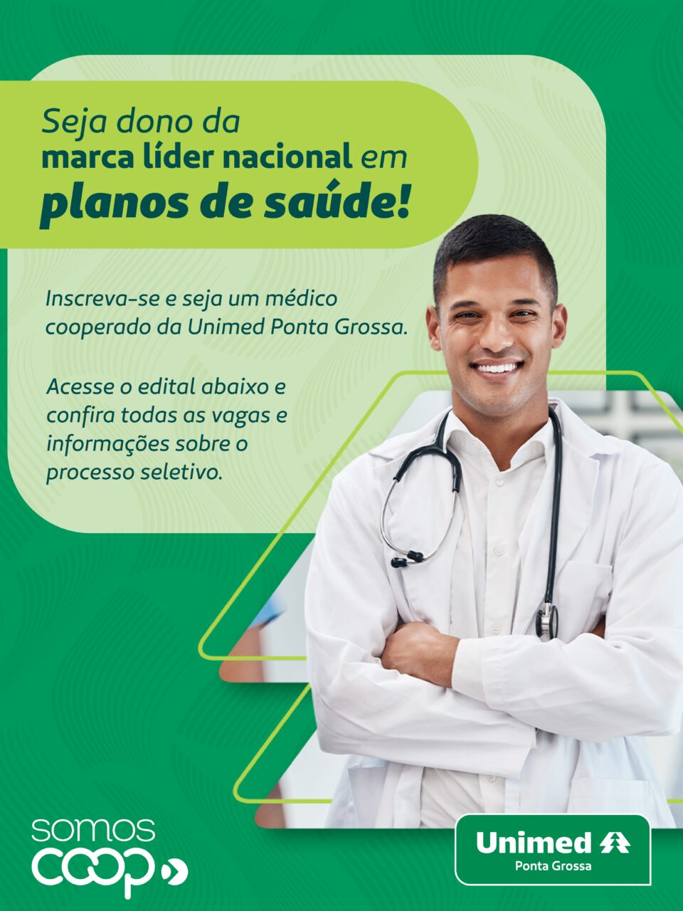 A Unimed Ponta Grossa está com inscrições abertas para o Processo Seletivo de Novos Cooperados, oferecendo 75 vagas