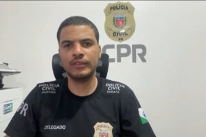 Delegado da Polícia Civil de Ponta Grossa, Luís Gustavo Timossi, em vídeo detalhando o caso da jovem que matou o próprio filho recém-nascido em Ponta Grossa