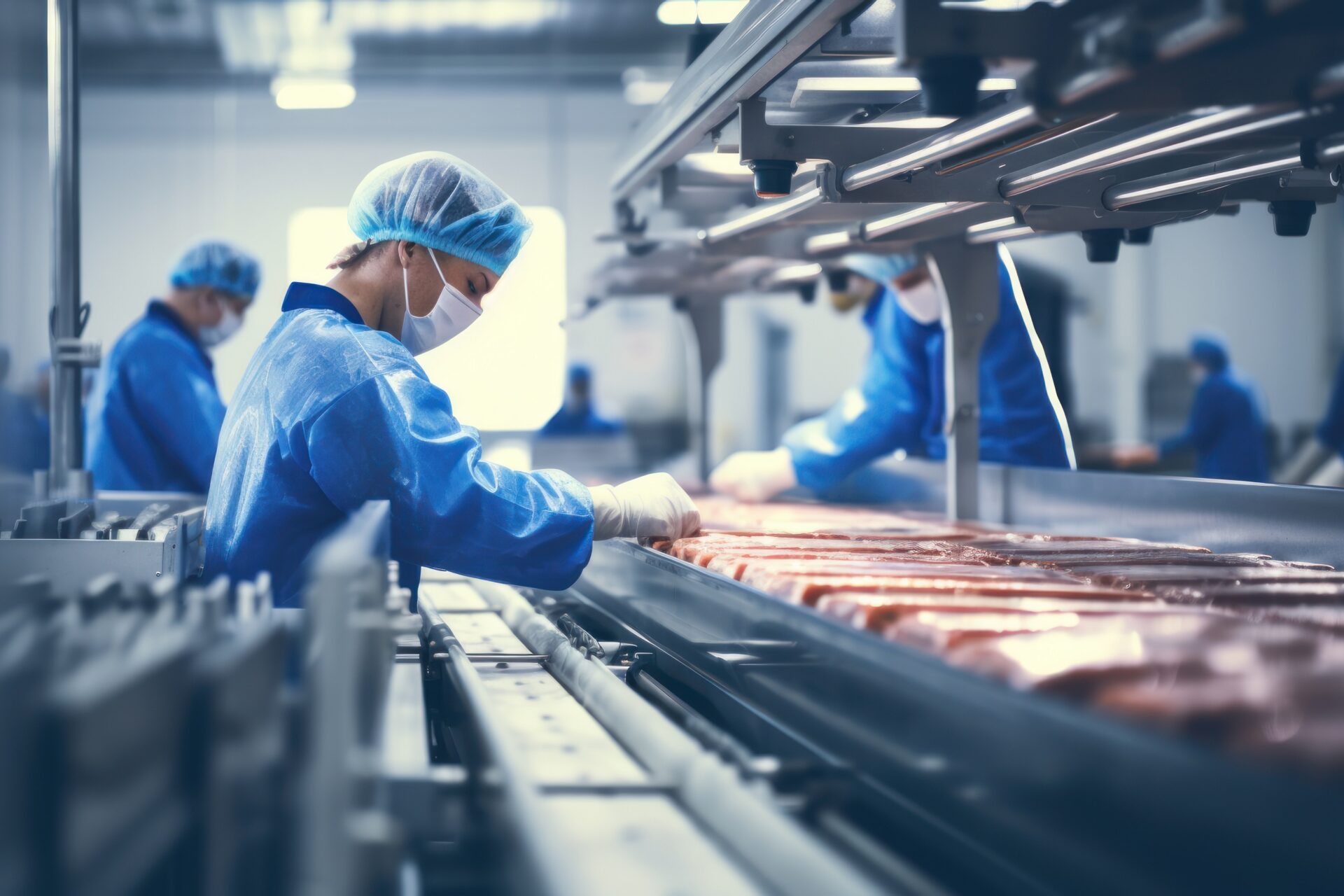 Imagem de linha de produção em fábrica de alimentos