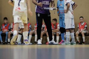 Treinador Gegê Machado e jogadores da ACGF no Oscar Pereira