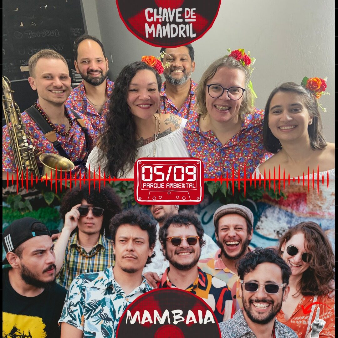 Bandas Chave de Mandril e Mambaia posam para retratos do Sexta às Seis.