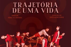 Banner de divulgação de espetáculo do Setembro em Dança em vermelho