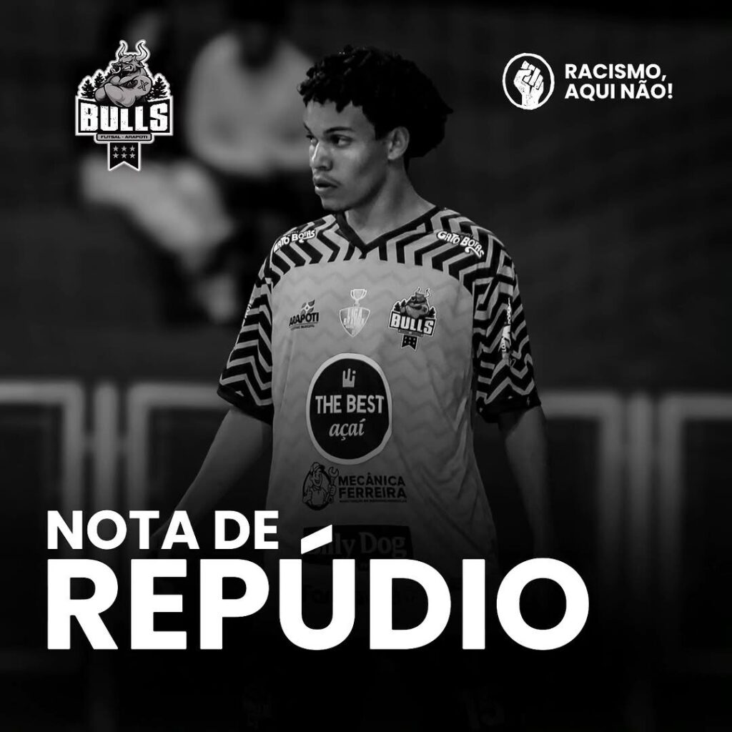 Jogador vítima de racismo na Copa AMCG com inscrições nota de repúdio