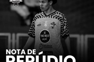 Jogador vítima de racismo na Copa AMCG com inscrições nota de repúdio