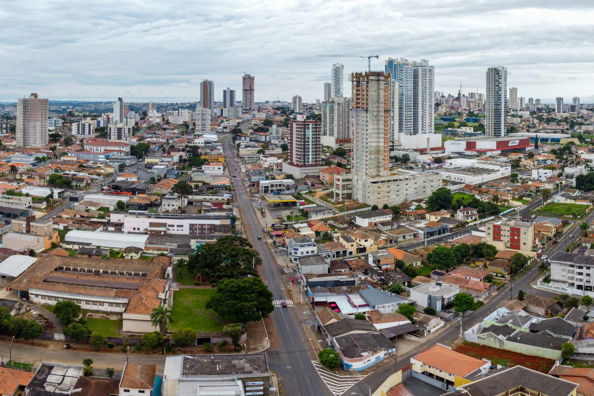 Panorâmica de Ponta Grossa ilustra a previsão do tempo