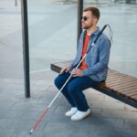 Portador de deficiência visual transporte