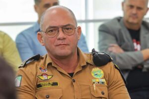 Secretário de Segurança Pública do Paraná, coronel Hudson Leôncio Teixeira, em evento