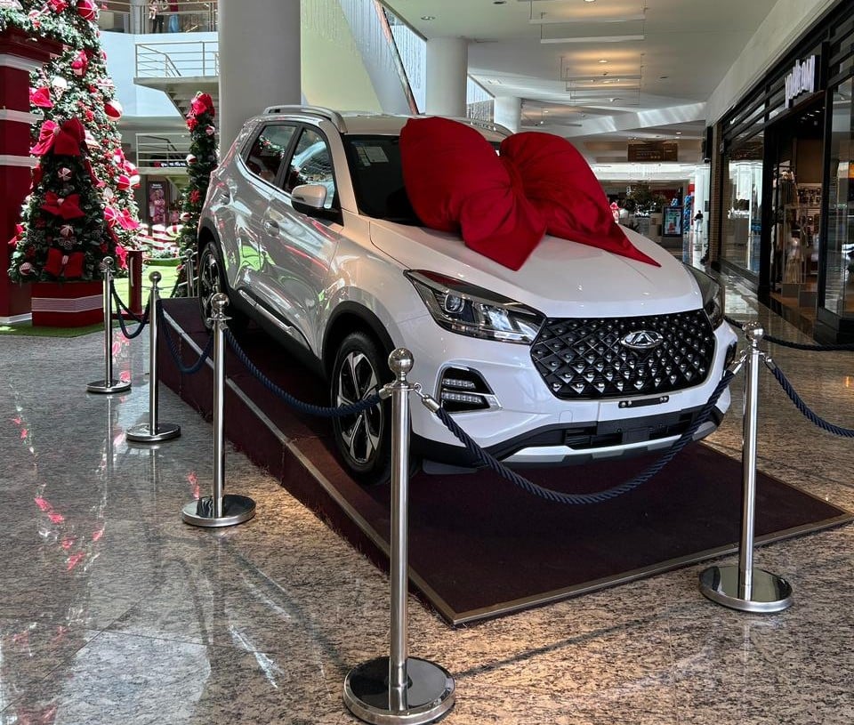 Carro SUV Tiggo 5x que será sorteado na campanha de Natal do Shopping Palladium de Ponta Grossa