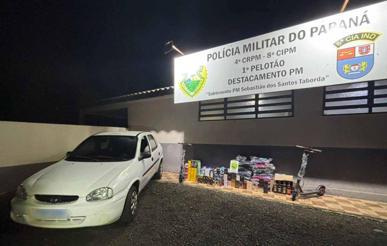 Produtos do Paraguai apreendidos em Inácio Martins