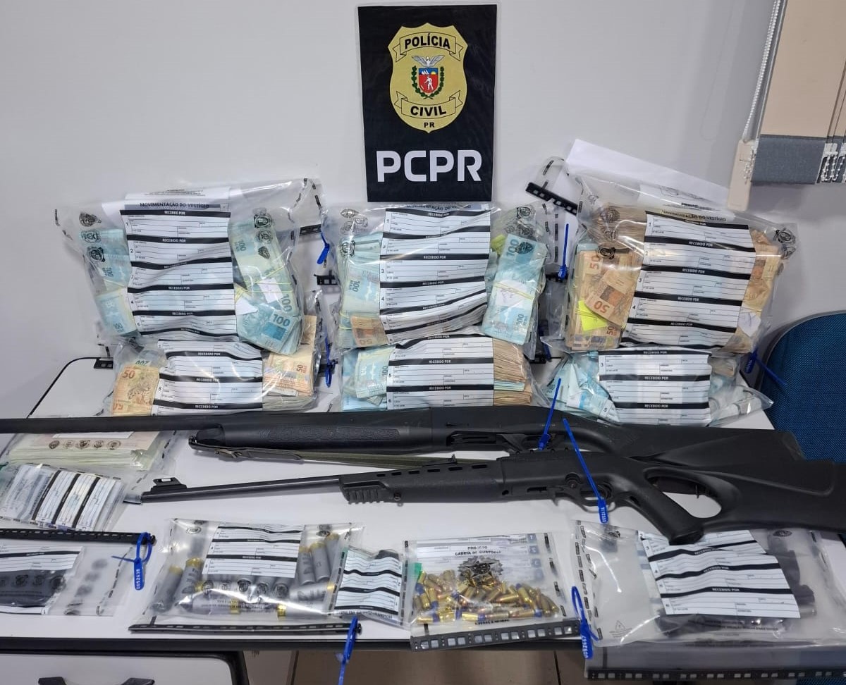 R$ 1,2 milhão em dinheiro apreendido em Prudentópolis