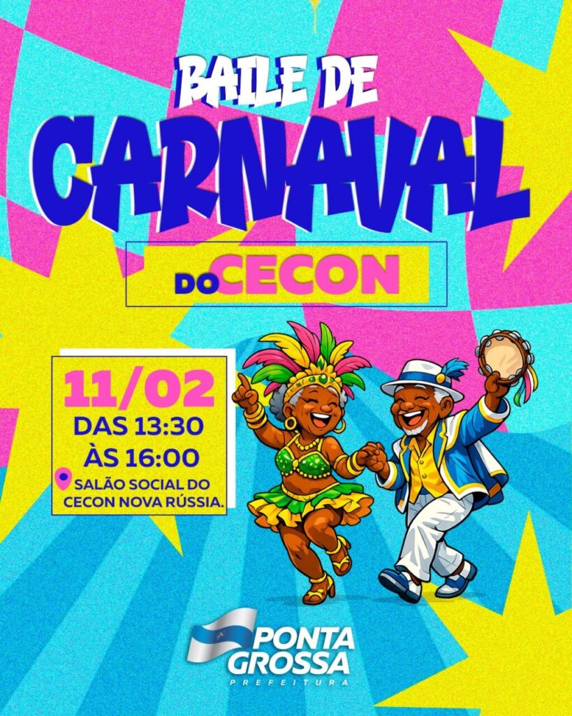 Divulgação de baile de carnaval do cecon nova rússia em PG