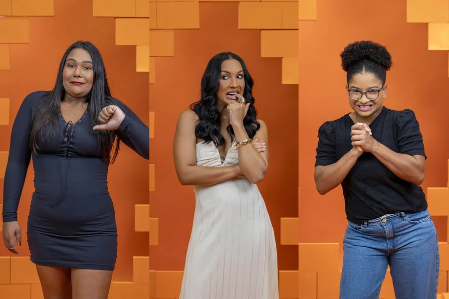 Chaiany, Maxiane e Milena, participantes no paredão do BBB desta terça-feira (24)