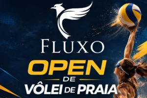 Arte de divulgação do Fluxo Open de Vôlei de Praia em Ponta Grossa