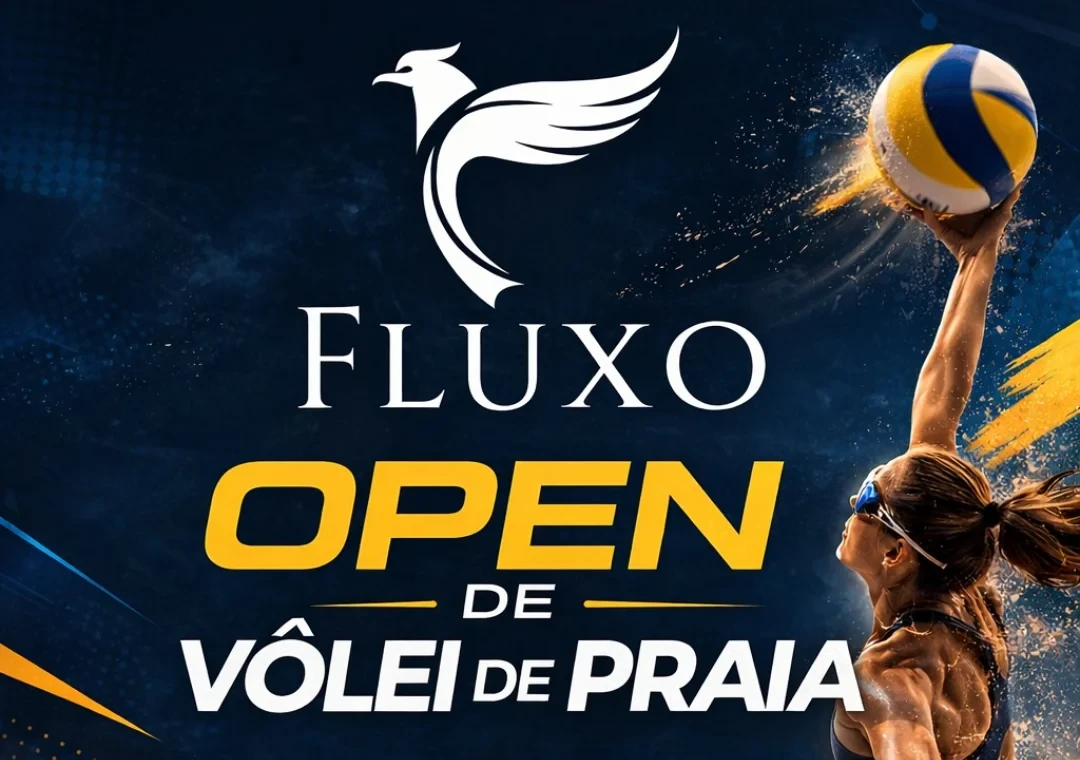 Arte de divulgação do Fluxo Open de Vôlei de Praia em Ponta Grossa